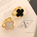 V C&A Magic Alhambra Yellow Gold and Onyx Ring